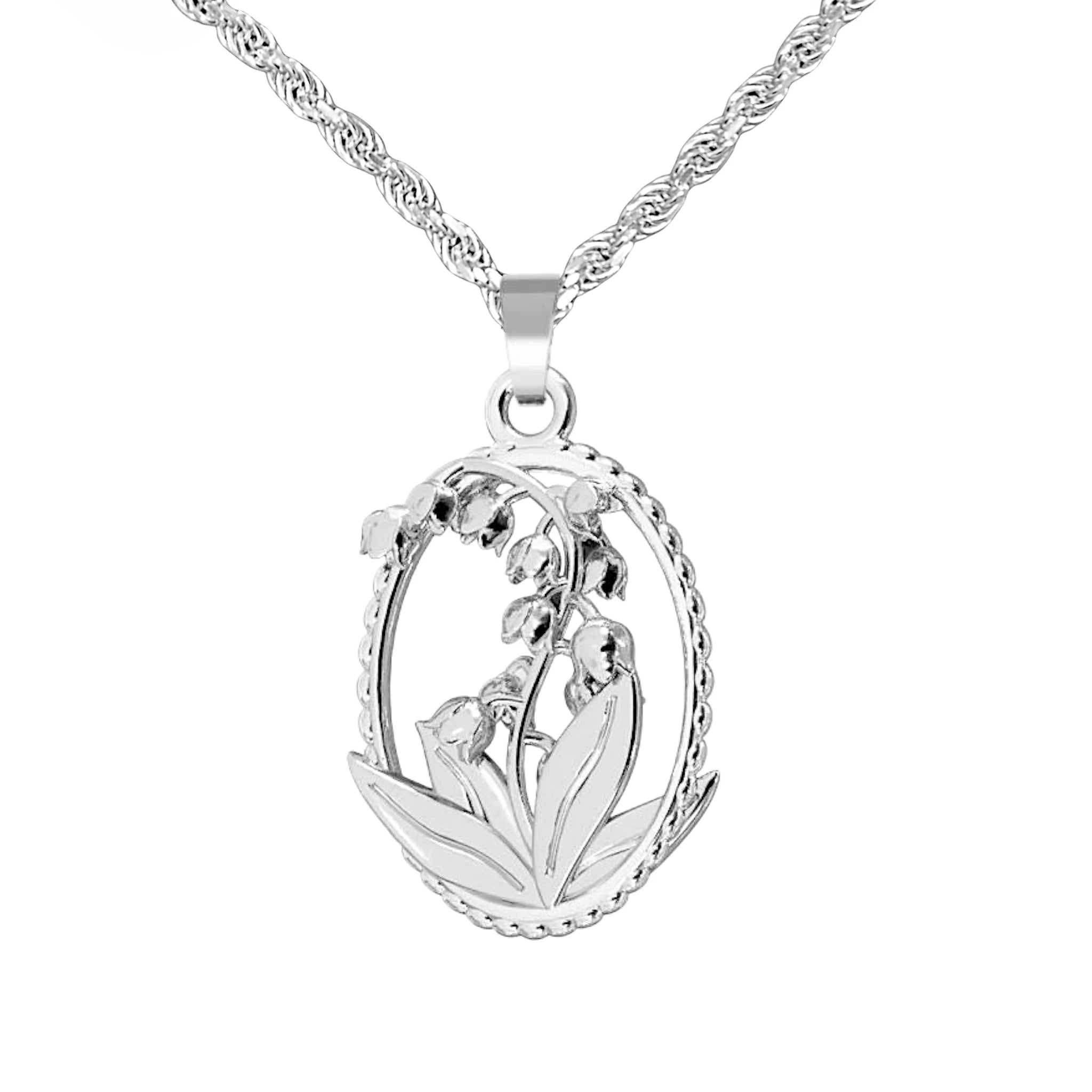 FLORAL OVAL ANHÄNGER - SILBER 925