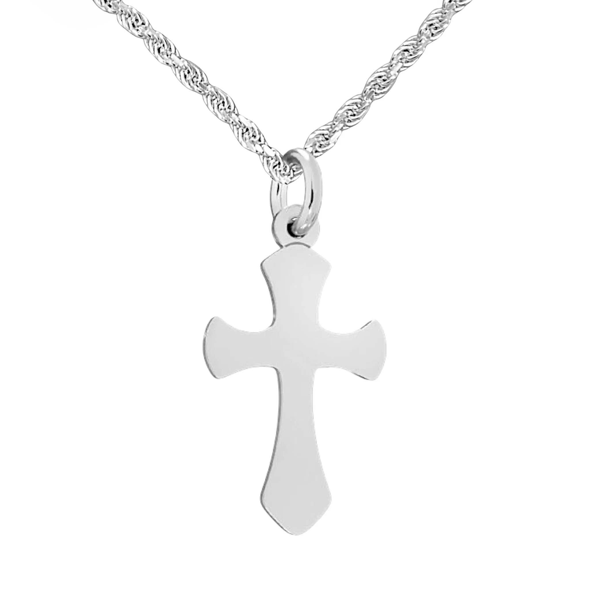 KREUZ ANHÄNGER GESCHWUNGEN - SILBER 925