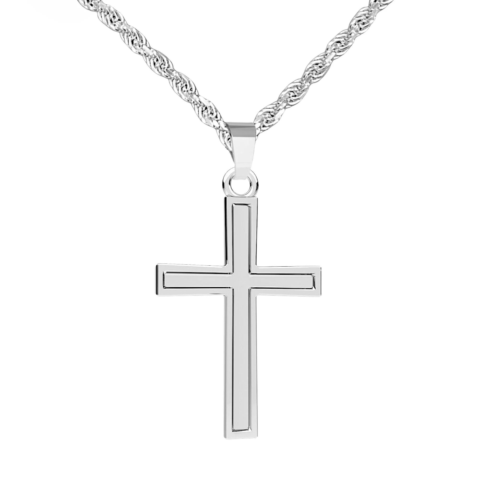 KREUZ ANHÄNGER LINEAR DESIGN - SILBER 925