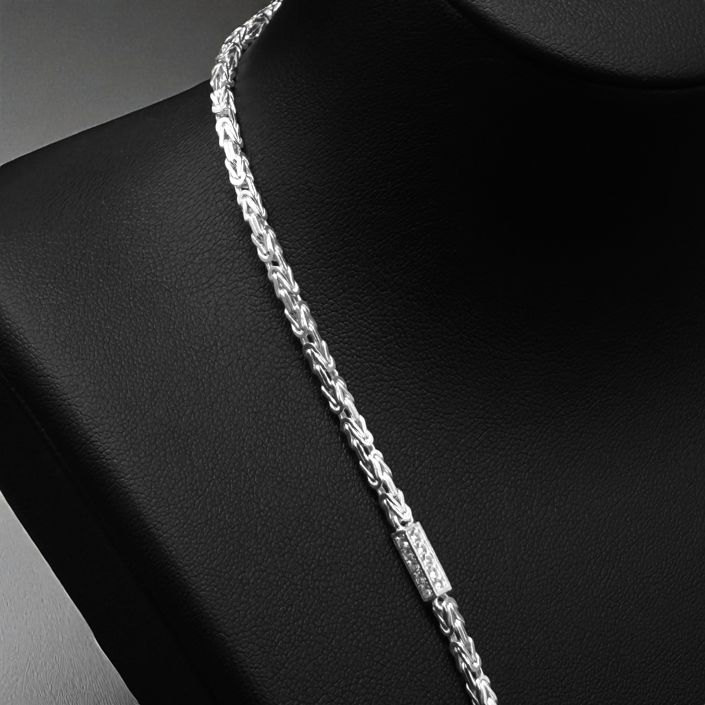 2,5MM KÖNIGSKETTE MIT ZIRKONIA - SILBER 925