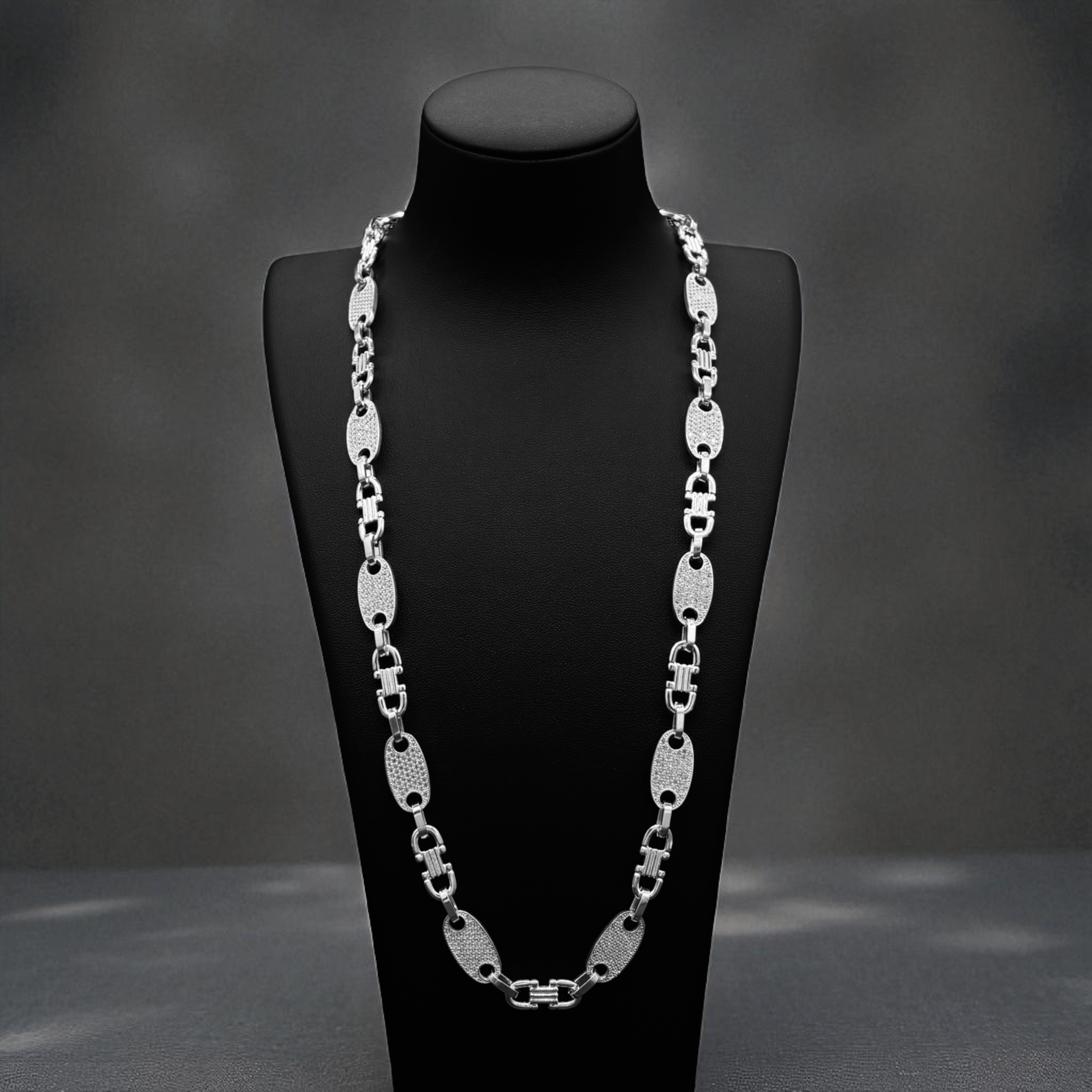 10MM PLATTENKETTE MIT ZIRKONIA - SILBER 925