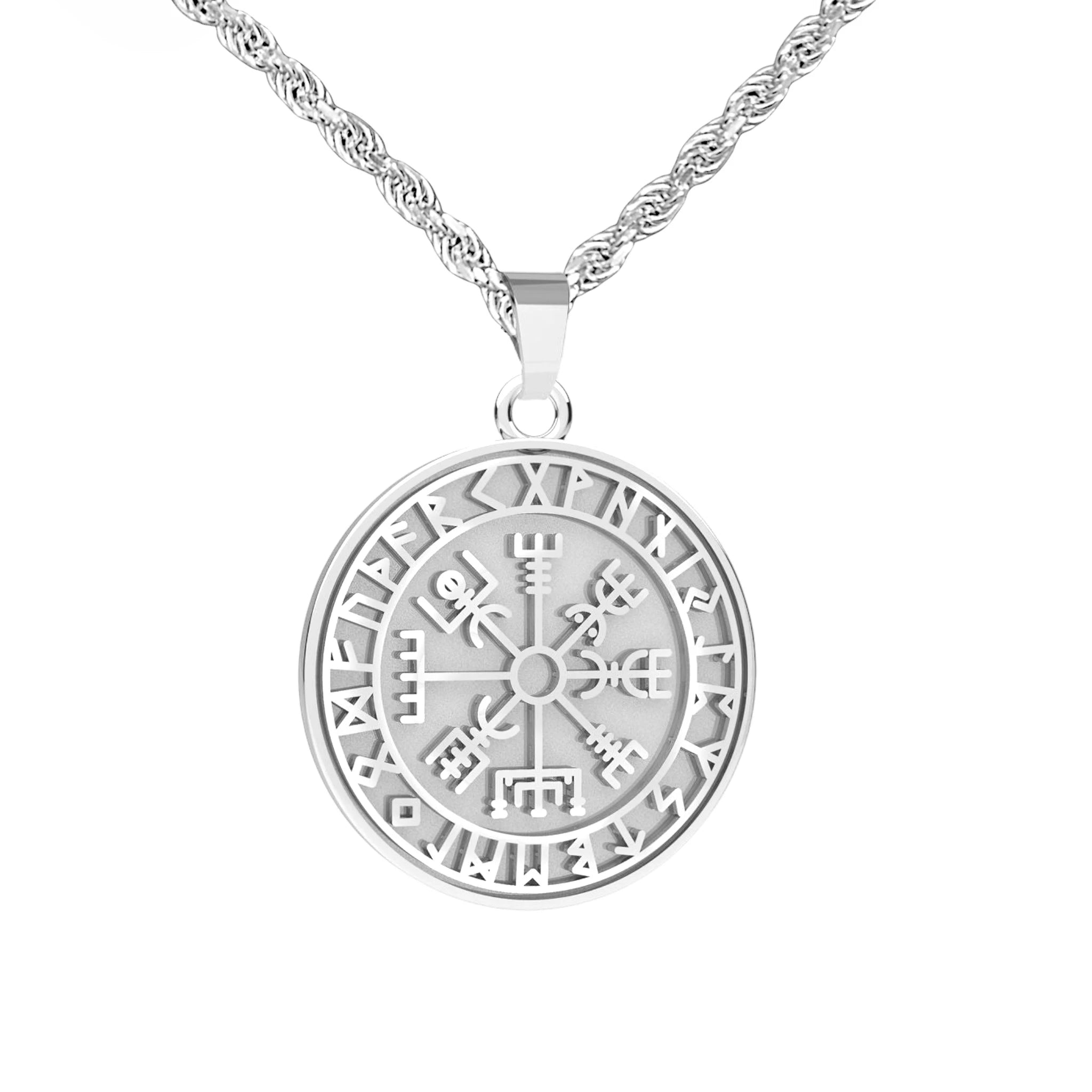 WIKINGER ANHÄNGER VEGVISIR & VALKNUT - SILBER 925