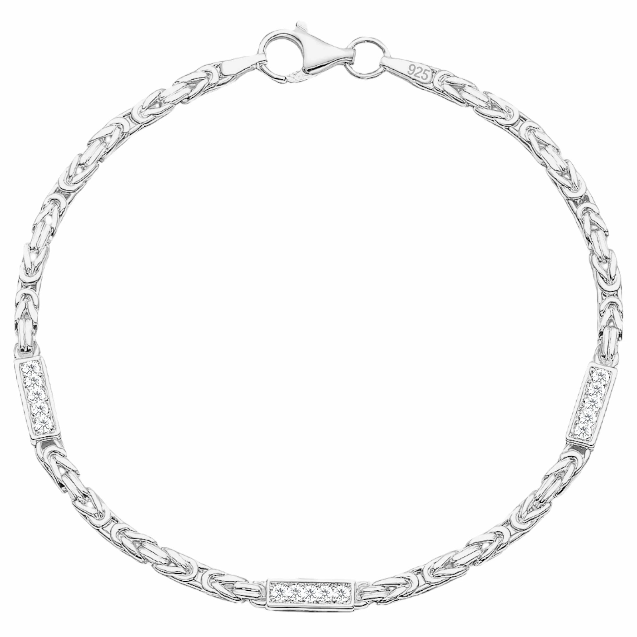 2,5MM KÖNIGSKETTEN ARMBAND MIT ZIRKONIA - SILBER 925
