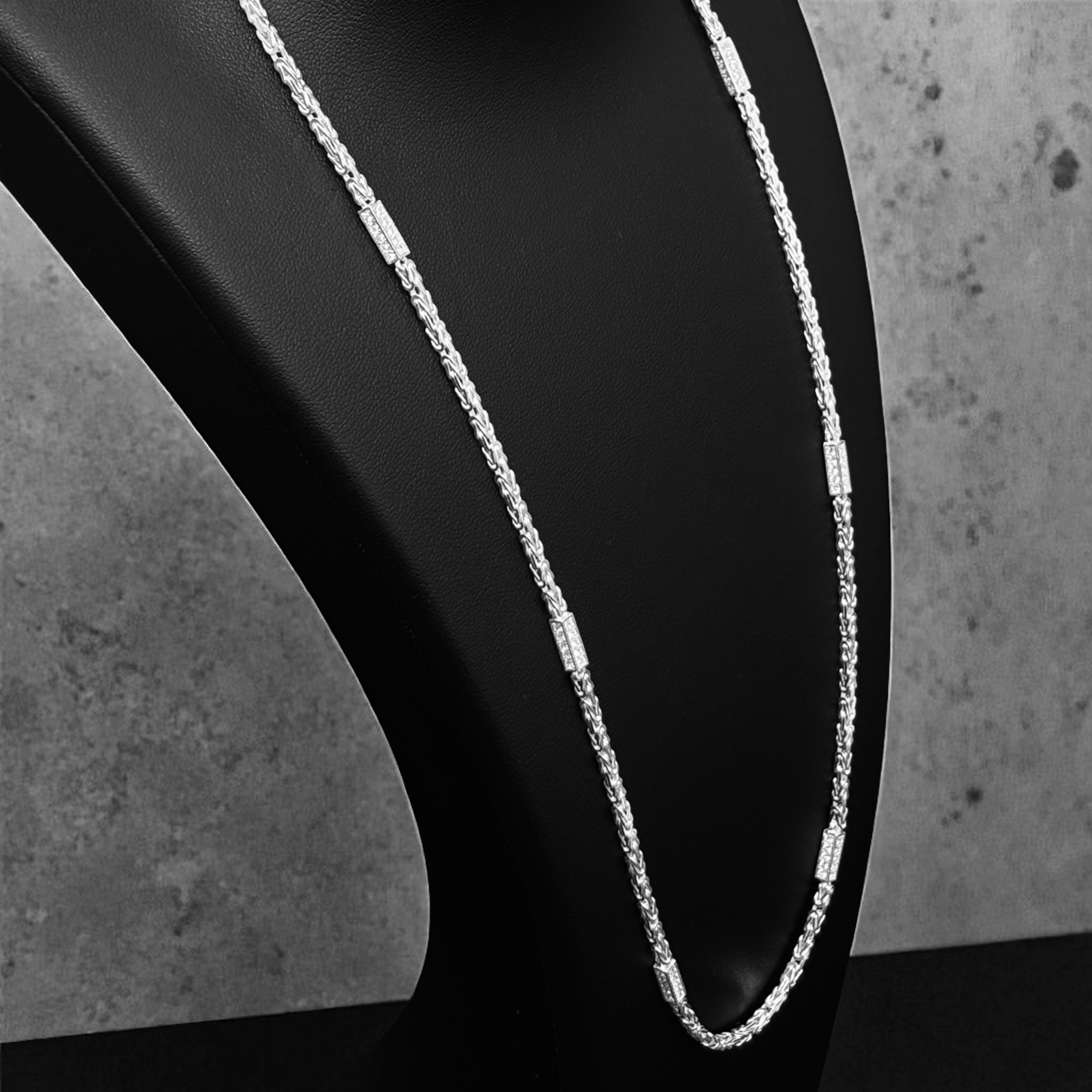 2,5MM KÖNIGSKETTE MIT ZIRKONIA - SILBER 925