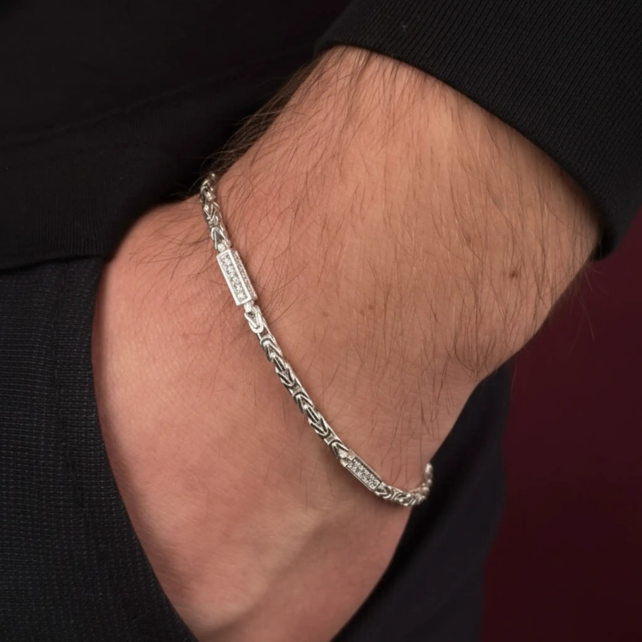 2,5MM KÖNIGSKETTEN ARMBAND MIT ZIRKONIA - SILBER 925