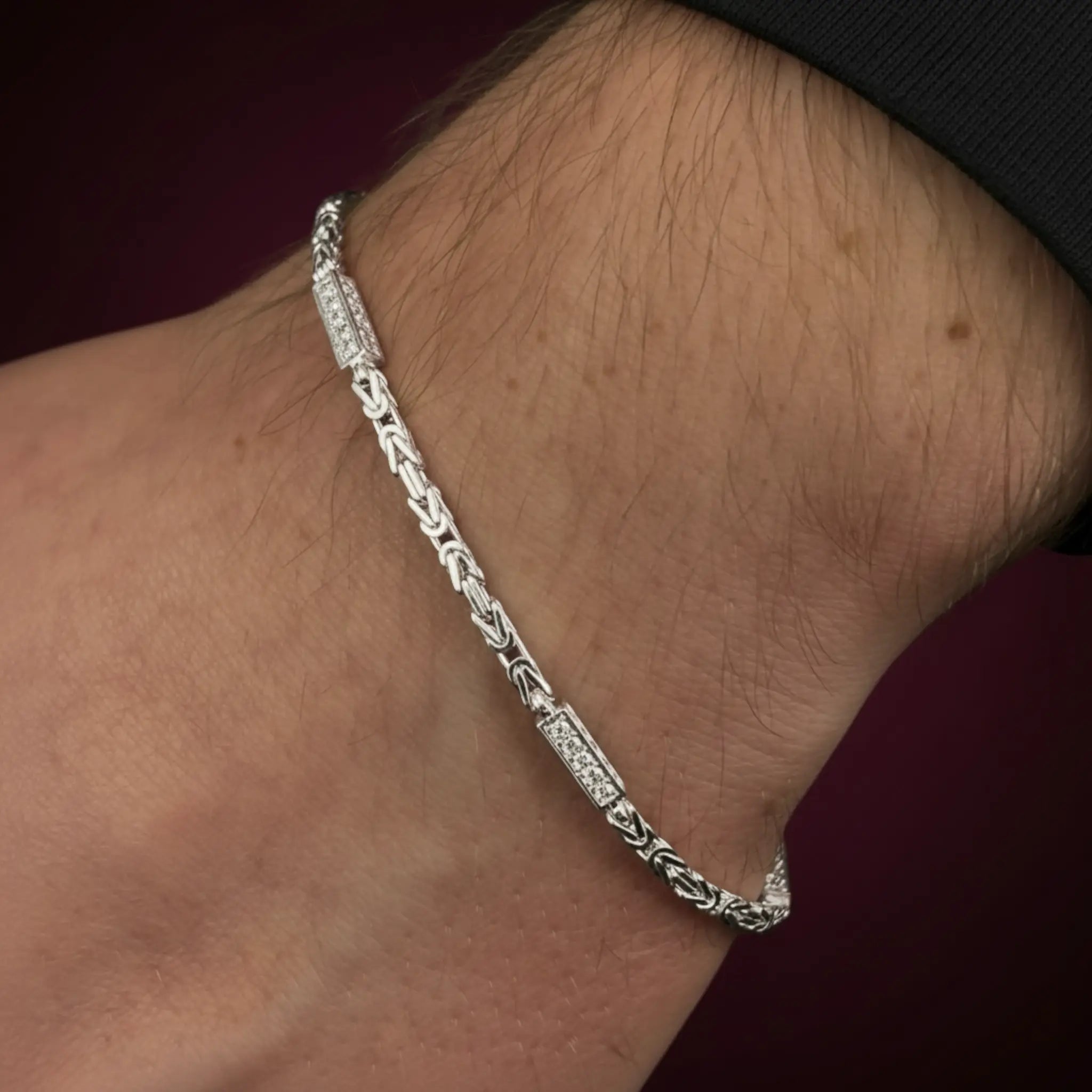 2,5MM KÖNIGSKETTEN ARMBAND MIT ZIRKONIA - SILBER 925