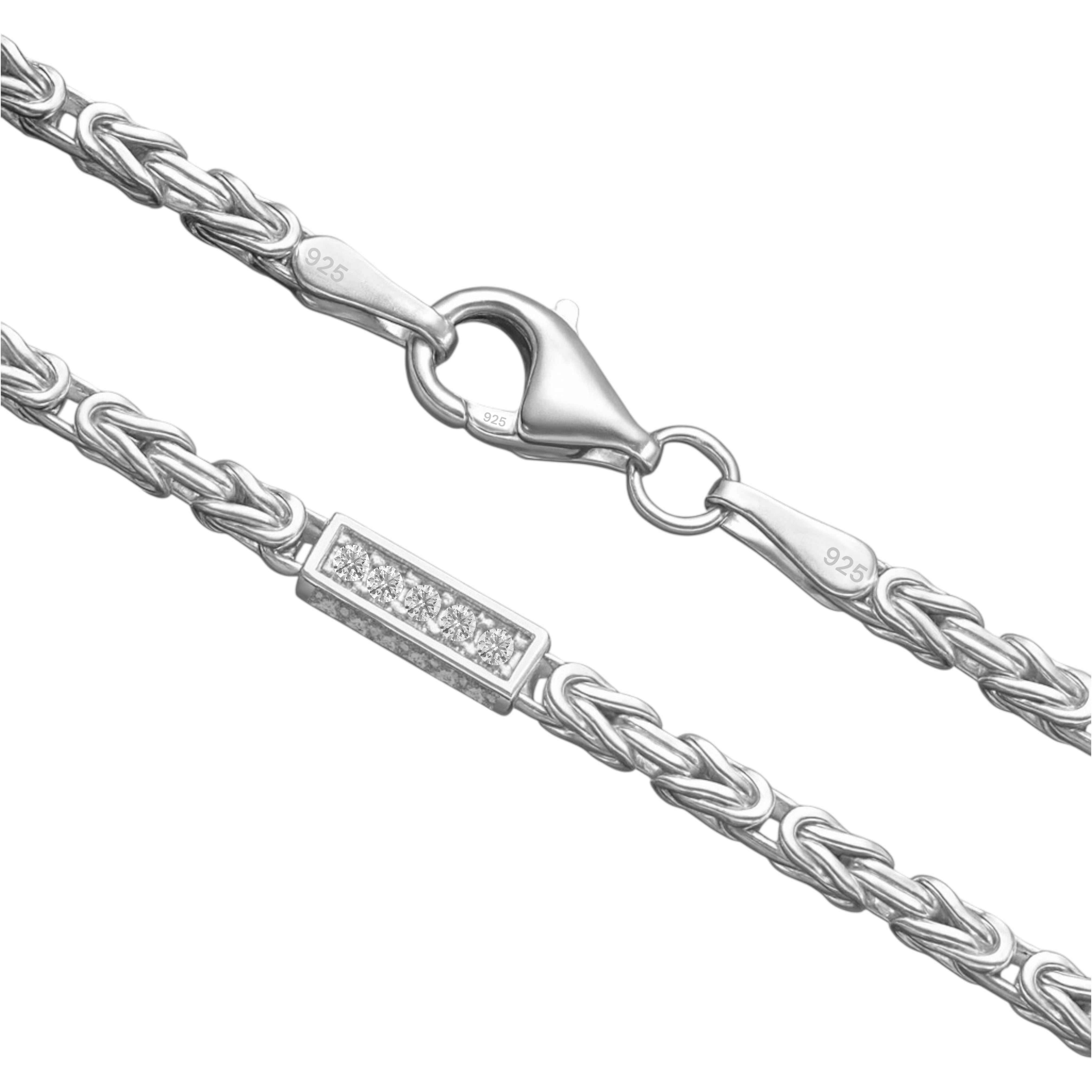 2,5MM KÖNIGSKETTE MIT ZIRKONIA - SILBER 925