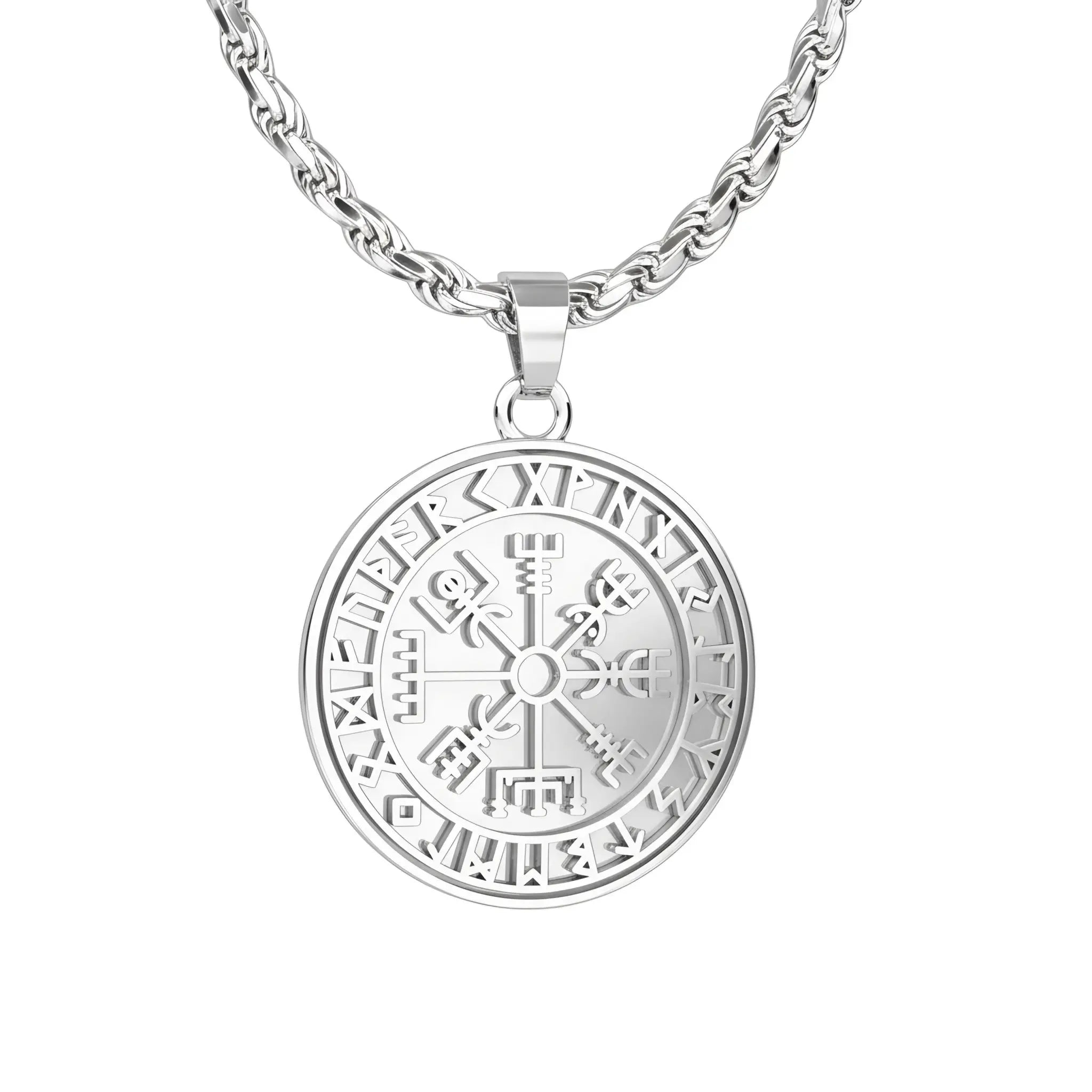 WIKINGER ANHÄNGER VEGVISIR & VALKNUT - SILBER 925