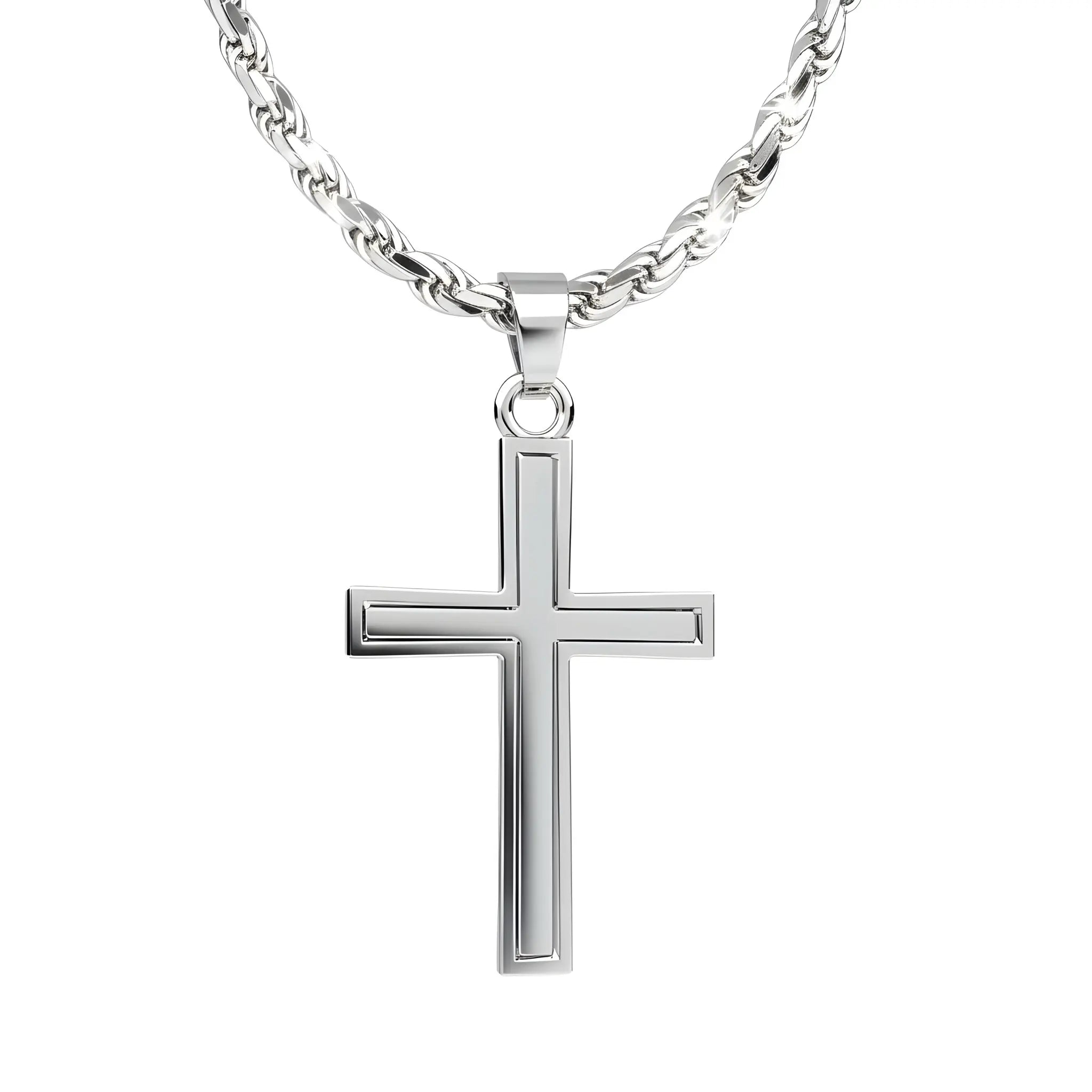 KREUZ ANHÄNGER LINEAR DESIGN - SILBER 925