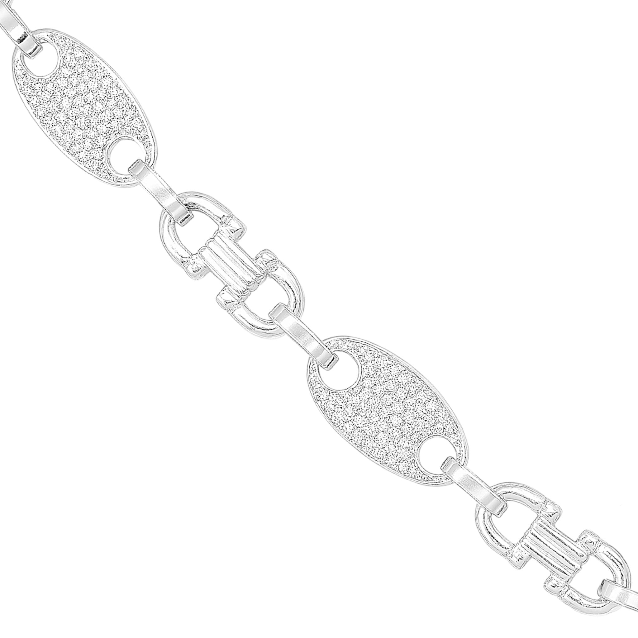 10MM PLATTENKETTE MIT ZIRKONIA - SILBER 925