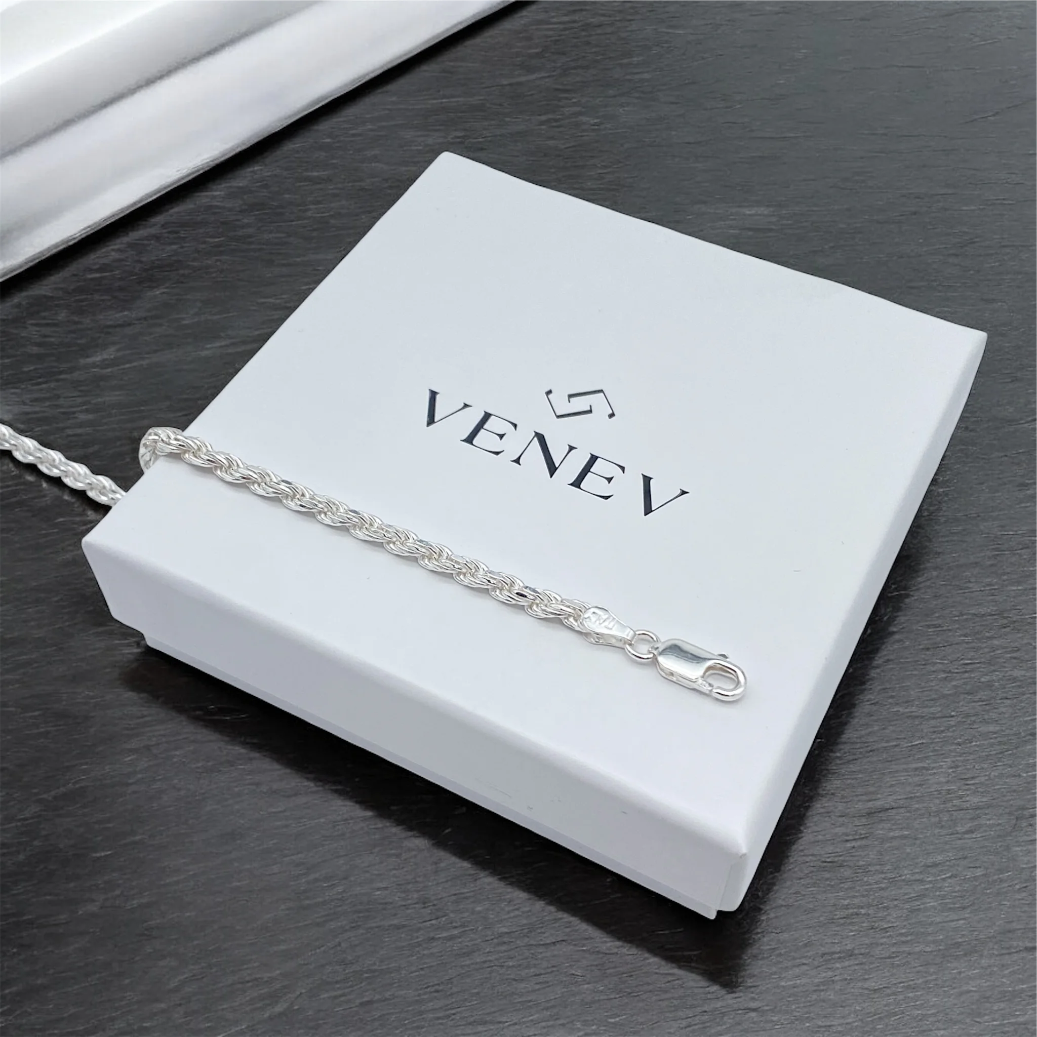 3,2MM KORDELKETTEN ARMBAND - SILBER 925