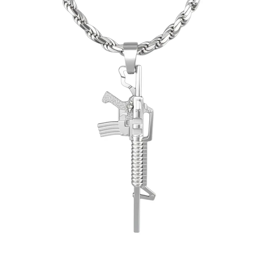 TACTICAL MASCHINENGEWEHR ANHÄNGER – SILBER 925