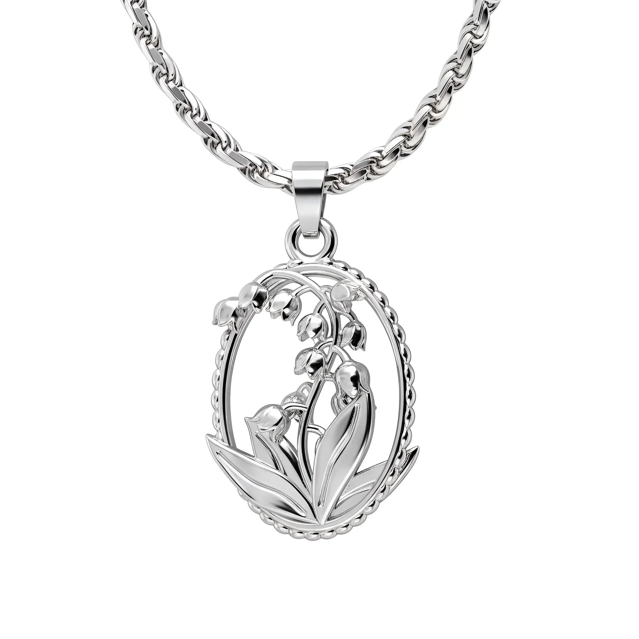 FLORAL OVAL ANHÄNGER - SILBER 925