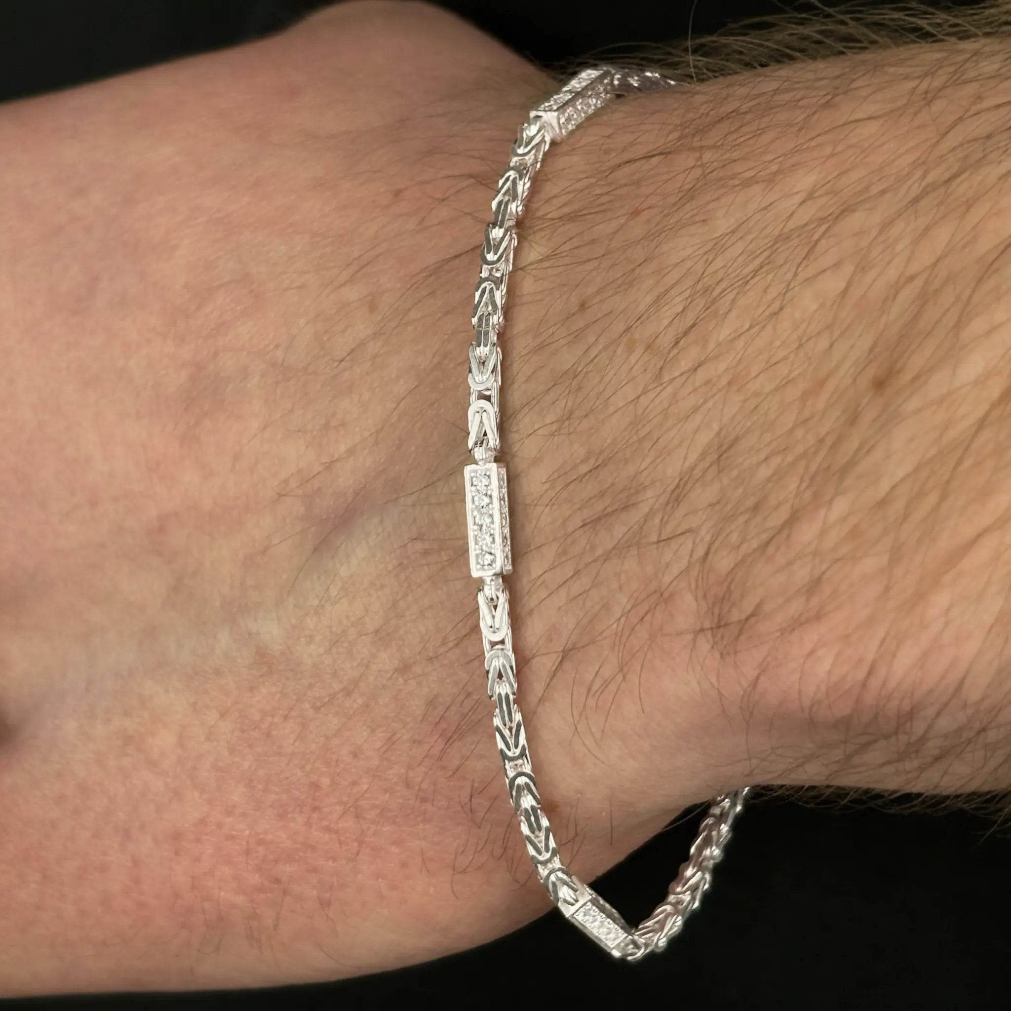 2,5MM KÖNIGSKETTEN ARMBAND MIT ZIRKONIA - SILBER 925