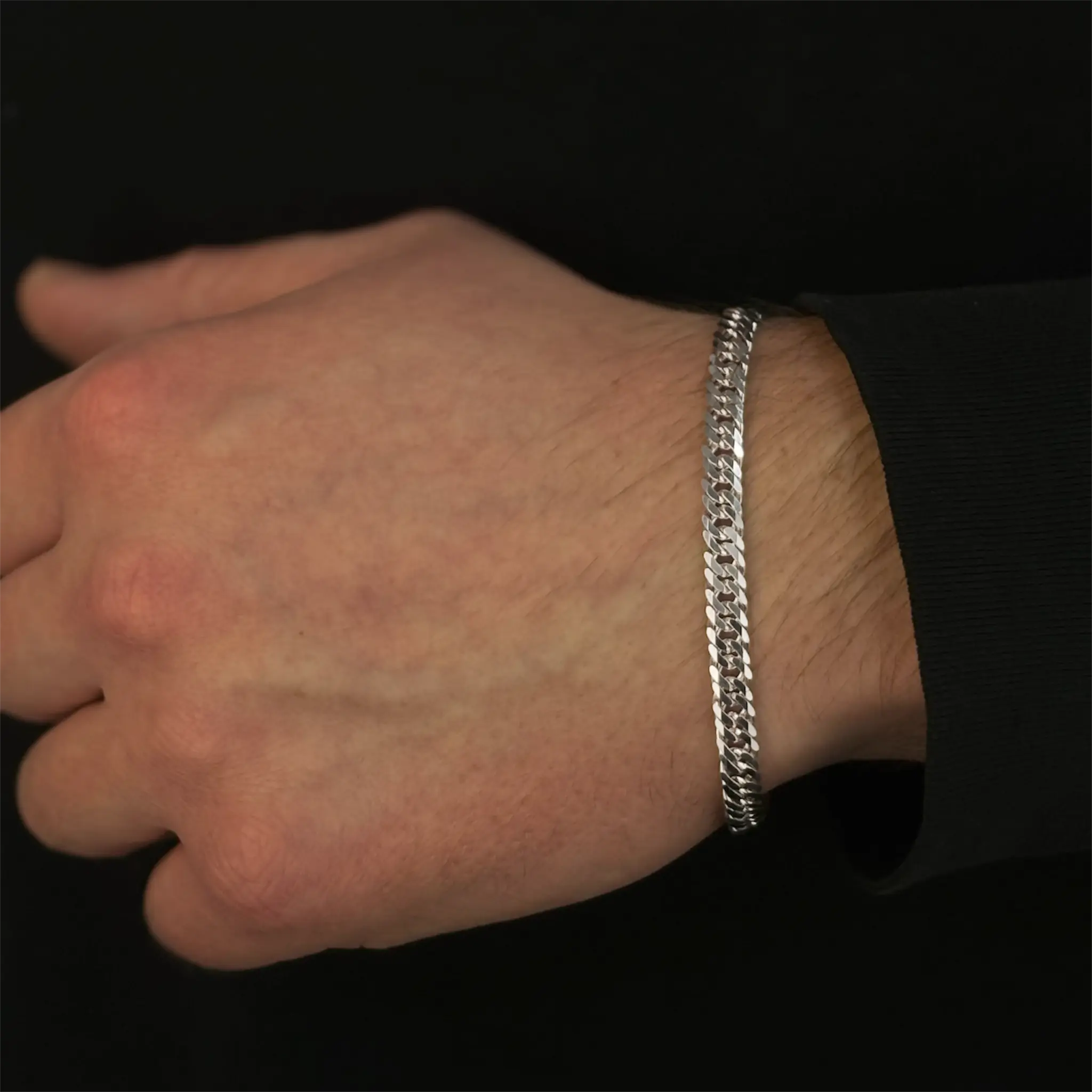 5,5MM DOPPEL PANZERKETTEN ARMBAND - SILBER 925